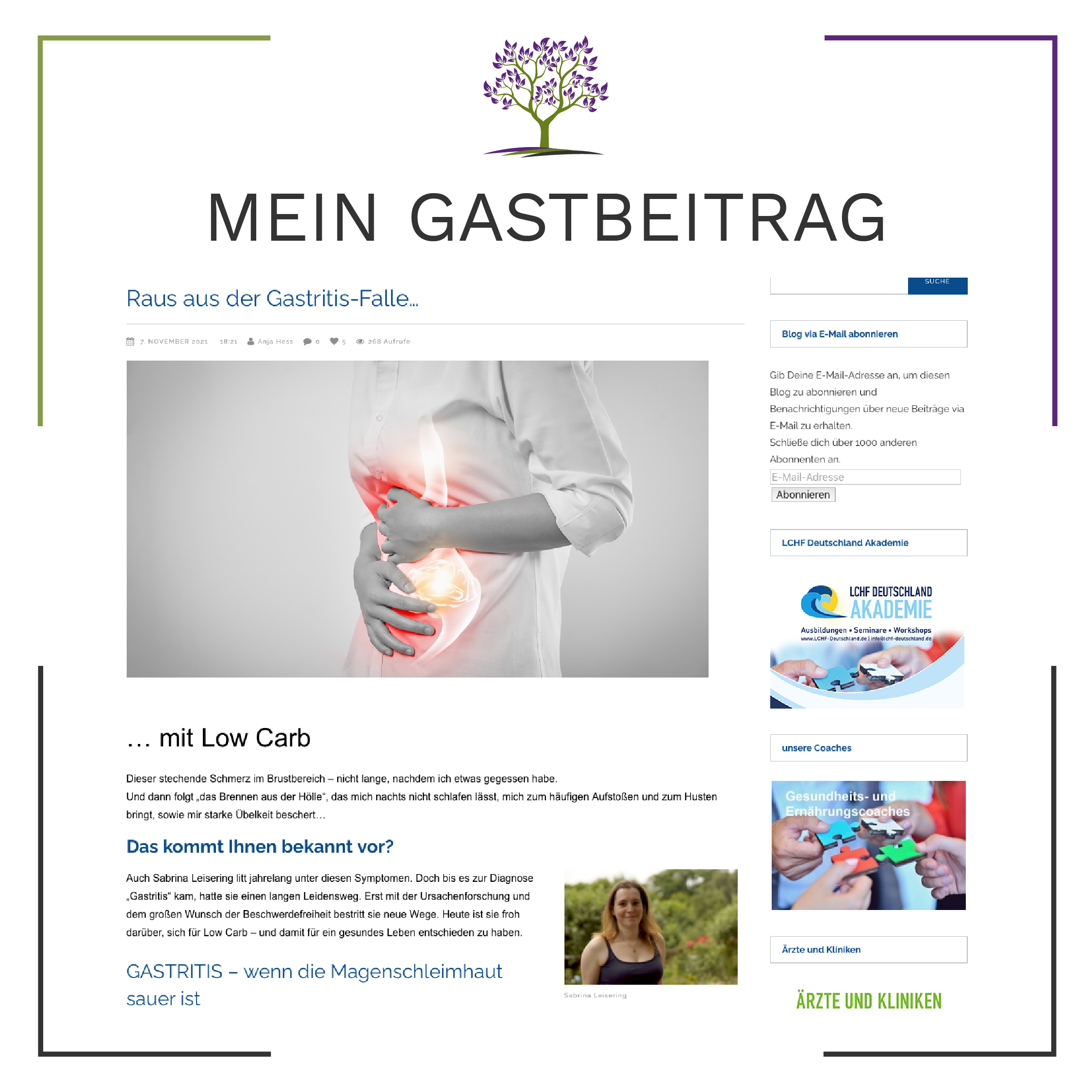 mein Gastbeitrag: Raus aus der Gastritis-Falle…